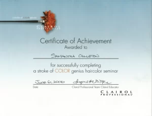 1 Clairol Certificate